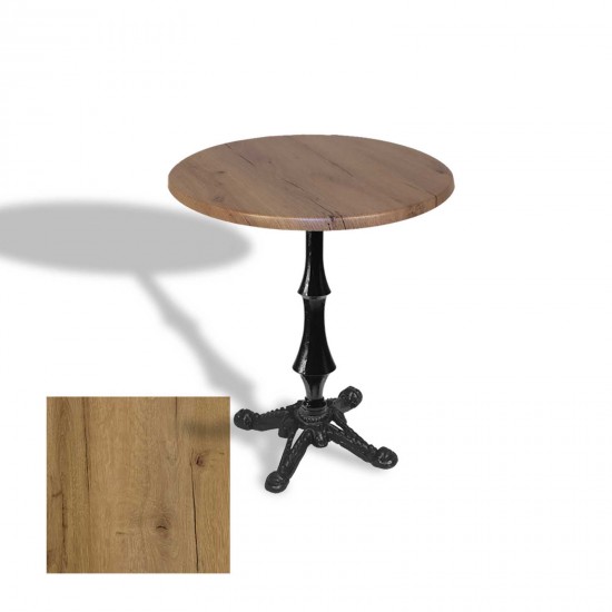 Çipa 1012 Döküm Ayak Yuvarlak Masa Çap 90cm - (Werzalit, Wermodin ve Allzalit Tabla) - Canyon Palace Oak