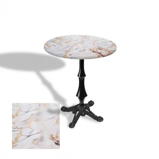 Çipa 1012 Döküm Ayak Yuvarlak Masa Çap 60cm - (Werzalit, Wermodin ve Allzalit Tabla) - Gold
