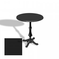 Çipa 1012 Döküm Ayak Yuvarlak Masa Çap 90cm - (Werzalit, Wermodin ve Allzalit Tabla) - Siyah