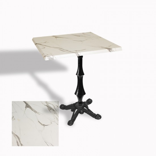 Çipa 1012 Döküm Ayak Kare Masa 60X60 cm - (Werzalit, Wermodin ve Allzalit Tabla) - Afyon Mermer