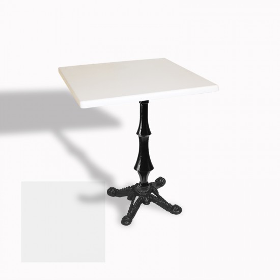 Çipa 1012 Döküm Ayak Kare Masa 60X60 cm - (Werzalit, Wermodin ve Allzalit Tabla) - Beyaz