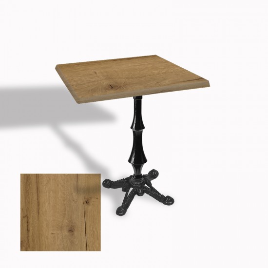 Çipa 1012 Döküm Ayak Kare Masa 60X60 cm - (Werzalit, Wermodin ve Allzalit Tabla) - Canyon Palace Oak