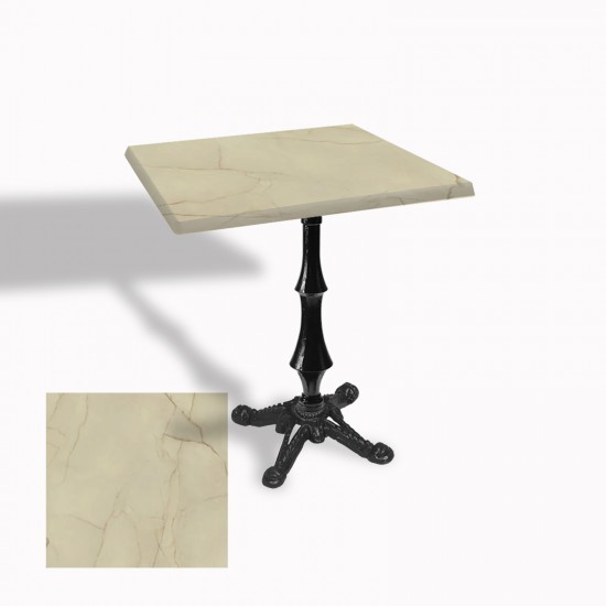 Çipa 1012 Döküm Ayak Kare Masa 60X60 cm - (Werzalit, Wermodin ve Allzalit Tabla) - Golden Marble