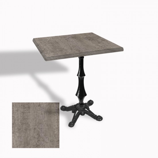 Çipa 1012 Döküm Ayak Kare Masa 80X80 cm - (Werzalit, Wermodin ve Allzalit Tabla) - Kahve Oxid