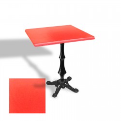 Çipa 1012 Döküm Ayak Kare Masa 60X60 cm - (Werzalit, Wermodin ve Allzalit Tabla) - Kırmızı