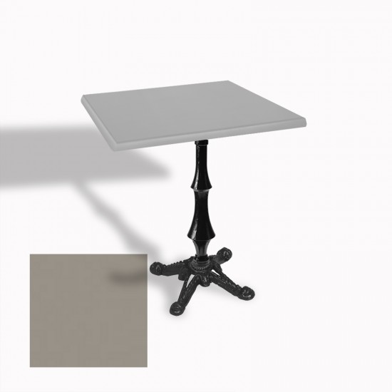 Çipa 1012 Döküm Ayak Kare Masa 80X80 cm - (Werzalit, Wermodin ve Allzalit Tabla) - Koyu Gri