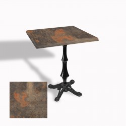 Çipa 1012 Döküm Ayak Kare Masa 80X80 cm - (Werzalit, Wermodin ve Allzalit Tabla) - Metalic Oxid 1