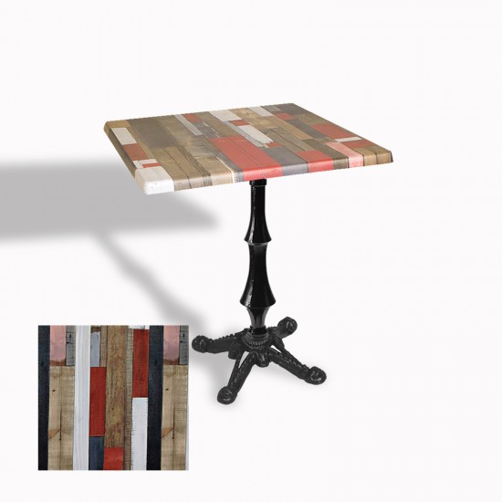 Çipa 1012 Döküm Ayak Kare Masa 80X80 cm - (Werzalit, Wermodin ve Allzalit Tabla) - Redwood