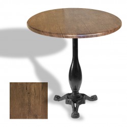 Çipa 2015 Döküm Ayak Yuvarlak Masa Çap 107cm - (Werzalit, Wermodin ve Allzalit Tabla) - Rustic Dark