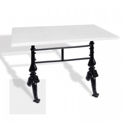 Çipa 3001 Döküm Ayak Masa 70x120 cm - (Werzalit, Wermodin ve Allzalit Tabla) - Beyaz