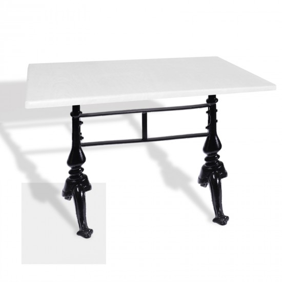 Çipa 3001 Döküm Ayak Masa 70x120 cm - (Werzalit, Wermodin ve Allzalit Tabla) - Beyaz
