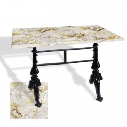 Çipa 3001 Döküm Ayak Masa 70x120 cm - (Werzalit, Wermodin ve Allzalit Tabla) - Gold