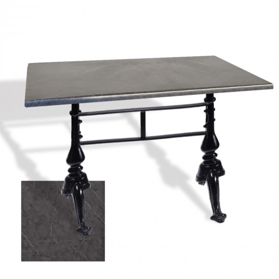 Çipa 3001 Döküm Ayak Masa 70x120 cm - (Werzalit, Wermodin ve Allzalit Tabla) - Grey Marble