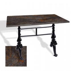 Çipa 3001 Döküm Ayak Masa 80x120 cm - (Werzalit, Wermodin ve Allzalit Tabla) - Metalic Oxid 3