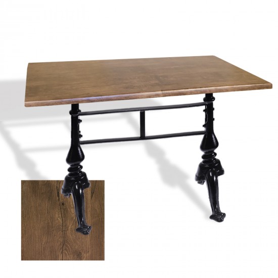 Çipa 3001 Döküm Ayak Masa 70x120 cm - (Werzalit, Wermodin ve Allzalit Tabla) - Rustic Dark Çipa 3001 Döküm Ayak Masa 70x120 cm - (Werzalit, Wermodin ve Allzalit Tabla) - Rustic Dark