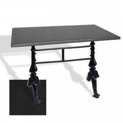 Çipa 3001 Döküm Ayak Masa 70x120 cm - (Werzalit, Wermodin ve Allzalit Tabla) - Siyah