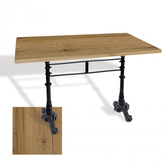 Çipa 3002 Döküm Ayak Masa 70x120 cm - (Werzalit, Wermodin ve Allzalit Tabla) - Canyon Palace Oak