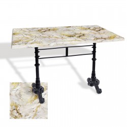 Çipa 3002 Döküm Ayak Masa 80x140 cm - (Werzalit, Wermodin ve Allzalit Tabla) - Gold