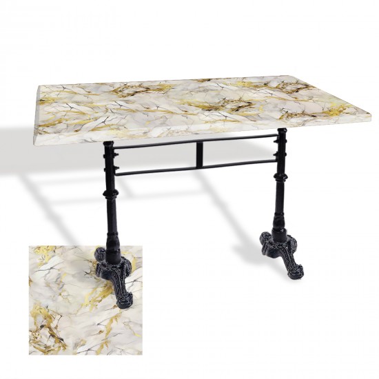 Çipa 3002 Döküm Ayak Masa 80x140 cm - (Werzalit, Wermodin ve Allzalit Tabla) - Gold