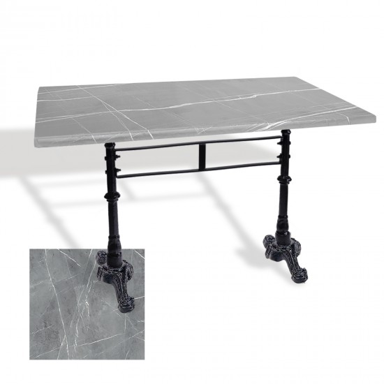 Çipa 3002 Döküm Ayak Masa 70x120 cm - (Werzalit, Wermodin ve Allzalit Tabla) - Light Temperado