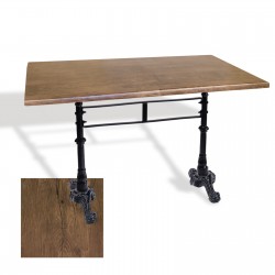 Çipa 3002 Döküm Ayak Masa 70x120 cm - (Werzalit, Wermodin ve Allzalit Tabla) - Rustic Dark