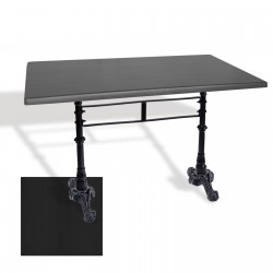 Çipa 3002 Döküm Ayak Masa 70x120 cm - (Werzalit, Wermodin ve Allzalit Tabla) - Siyah