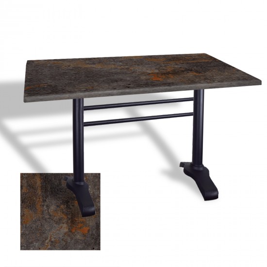 Çipa 3010 Döküm Ayak Masa 80x120 cm - (Werzalit, Wermodin ve Allzalit Tabla) - Metalic Oxid 3