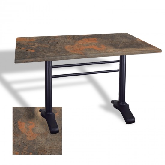 Çipa 3010 Döküm Ayak Masa 70x120 cm - (Werzalit, Wermodin ve Allzalit Tabla) - Metalic Oxid 1