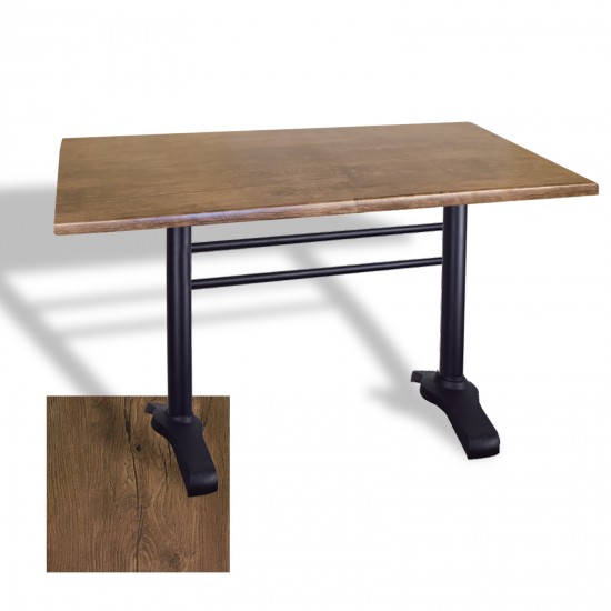 Çipa 3010 Döküm Ayak Masa 70x120 cm - (Werzalit, Wermodin ve Allzalit Tabla) - Rustic Dark