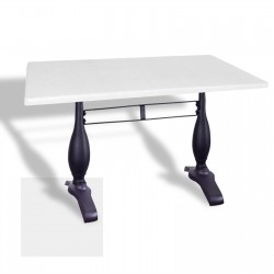 Çipa 3011 Döküm Ayak Masa 70x120 cm - (Werzalit, Wermodin ve Allzalit Tabla) - Beyaz