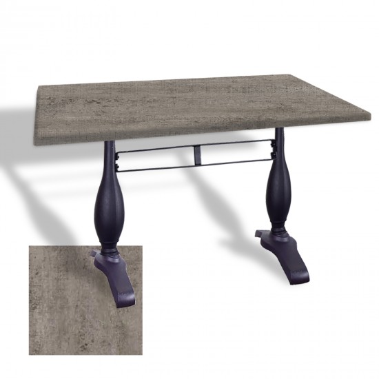 Çipa 3011 Döküm Ayak Masa 80x120 cm - (Werzalit, Wermodin ve Allzalit Tabla) - Kahve Oxid