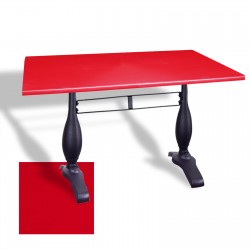 Çipa 3011 Döküm Ayak Masa 80x120 cm - (Werzalit, Wermodin ve Allzalit Tabla) - Kırmızı