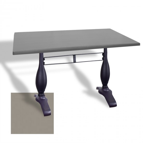 Çipa 3011 Döküm Ayak Masa 80x120 cm - (Werzalit, Wermodin ve Allzalit Tabla) - Koyu Gri