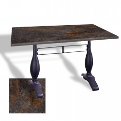 Çipa 3011 Döküm Ayak Masa 80x120 cm - (Werzalit, Wermodin ve Allzalit Tabla) - Metalic Oxid 3