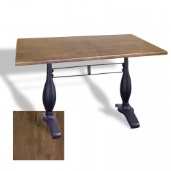 Çipa 3011 Döküm Ayak Masa 80x120 cm - (Werzalit, Wermodin ve Allzalit Tabla) - Rustic Dark