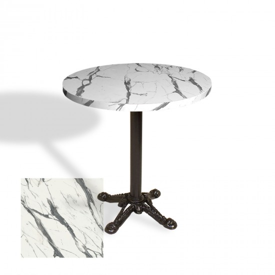 Çipa Laminat Yuvarlak Masa Çap 70cm ESB - Afyon Marble Çipa Laminat Yuvarlak Masa Çap 70cm ESB - Afyon Marble