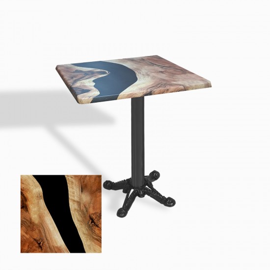 Çipa Döküm Ayak Kare Masa 60x60 cm - (Werzalit, Wermodin ve Allzalit Tabla) - Epoxy