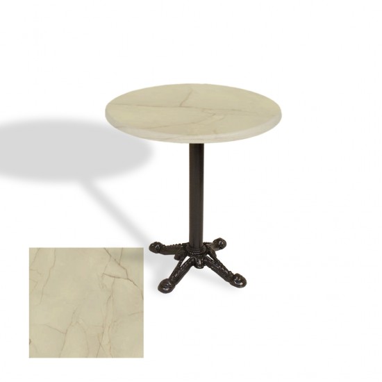 Çipa Döküm Ayak Yuvarlak Masa 70 cm - (Werzalit, Wermodin ve Allzalit Tabla) - Golden Marble