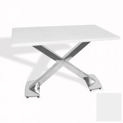 İks Masa Kromnikel (70x120 - Werzalit, Allzalit yada Wermodin Tabla) - Beyaz