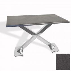 İks Masa Kromnikel (70x120 - Werzalit, Allzalit yada Wermodin Tabla) - Grey Marble