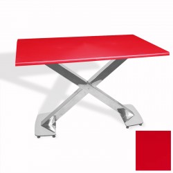 İks Masa Kromnikel (70x120 - Werzalit, Allzalit yada Wermodin Tabla) - Kırmızı