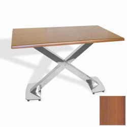 İks Masa Kromnikel (70x120 - Werzalit, Allzalit yada Wermodin Tabla) - Koyu Ahşap