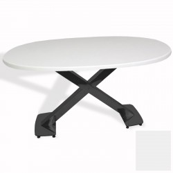 İks Masa ESB Oval (94x146 - Werzalit, Allzalit yada Wermodin Tabla) - Beyaz