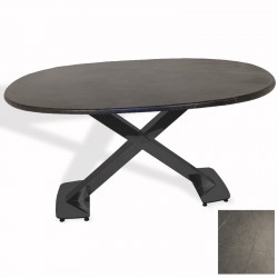 İks Masa ESB Oval (94x146 - Werzalit, Allzalit yada Wermodin Tabla) - Grey Marble