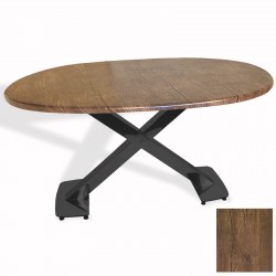 İks Masa ESB Oval (94x146 - Werzalit, Allzalit yada Wermodin Tabla) - Rustic Dark