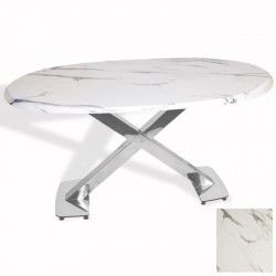 İks Masa Kromnikel Oval (94x146 - Werzalit, Allzalit yada Wermodin Tabla) - Afyon Mermer