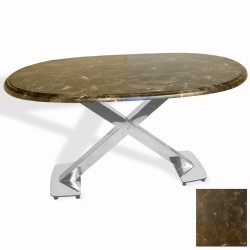 İks Masa Kromnikel Oval (94x146 - Werzalit, Allzalit yada Wermodin Tabla) - Karacabey Marble