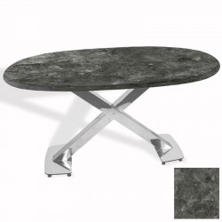 İks Masa Kromnikel Oval (94x146 - Werzalit, Allzalit yada Wermodin Tabla) - Lucca