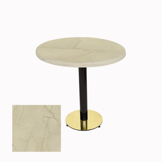 Karanfil Werzalit Yuvarlak Gold Masa Q70 - Golden Marble