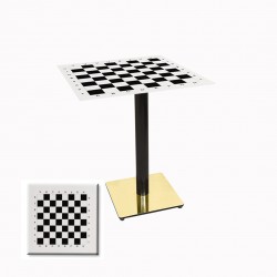 Karanfil Werzalit Gold Kare Masa 80X80 - Santranç Beyaz